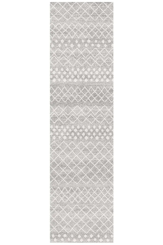 Aladdin Abby Silver Tribal Runner Rug