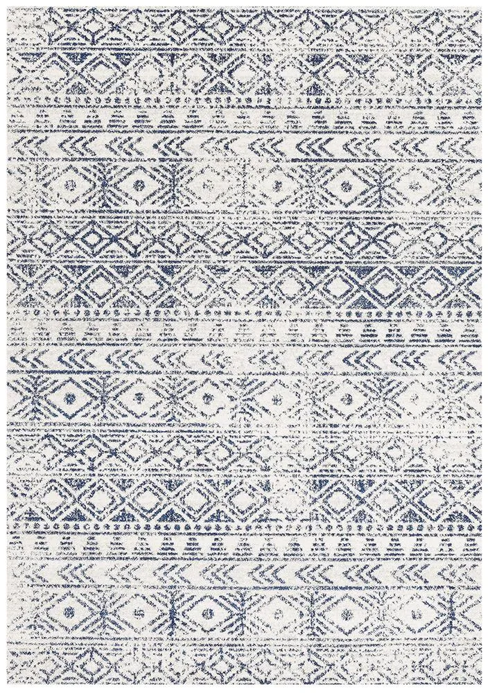 Aladdin Aliya White Blue Rustic Rug