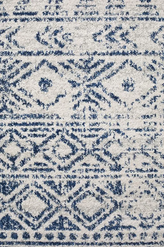 Aladdin Aliya White Blue Rustic Rug