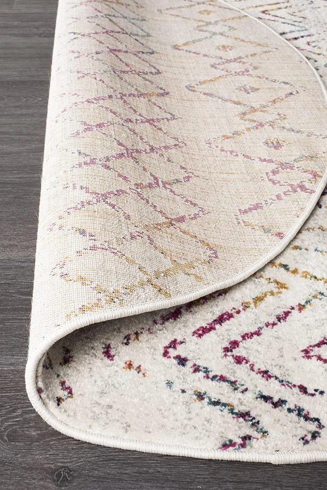 Aladdin Iman Multi Rustic Tribal Round Rug