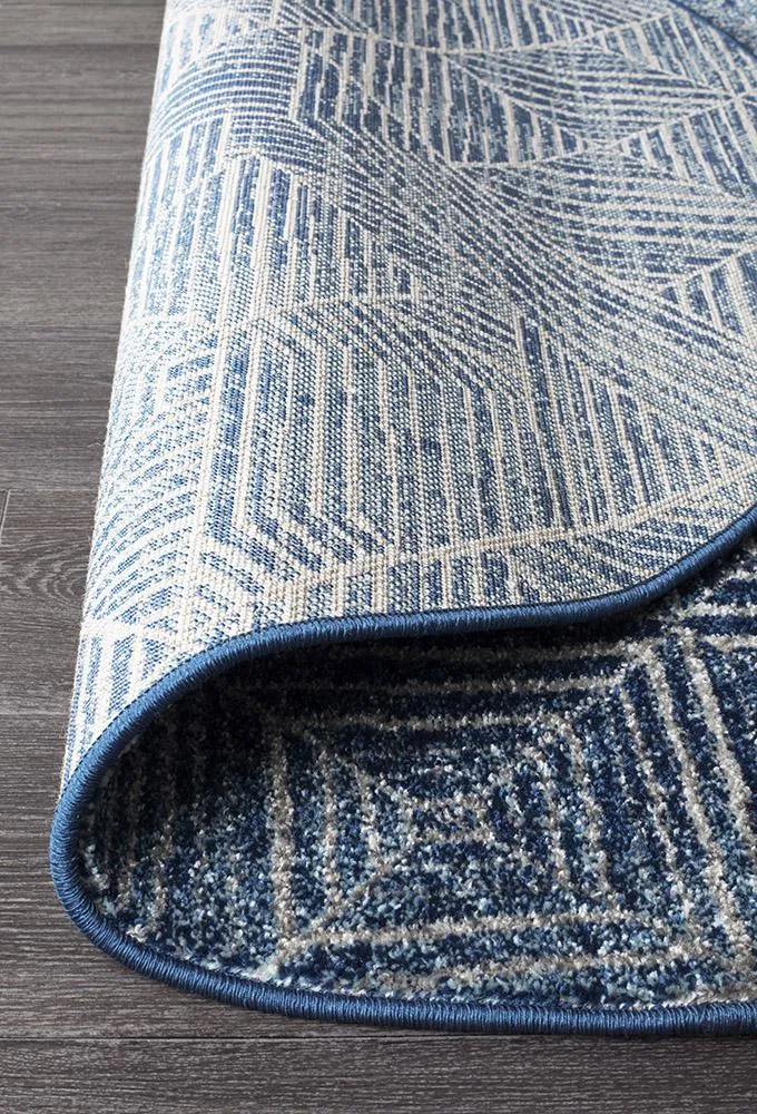 Aladdin Lina Contemporary Navy Round Rug