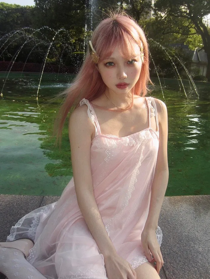 [August Unicron] Fairy tale twirl satin mini dress