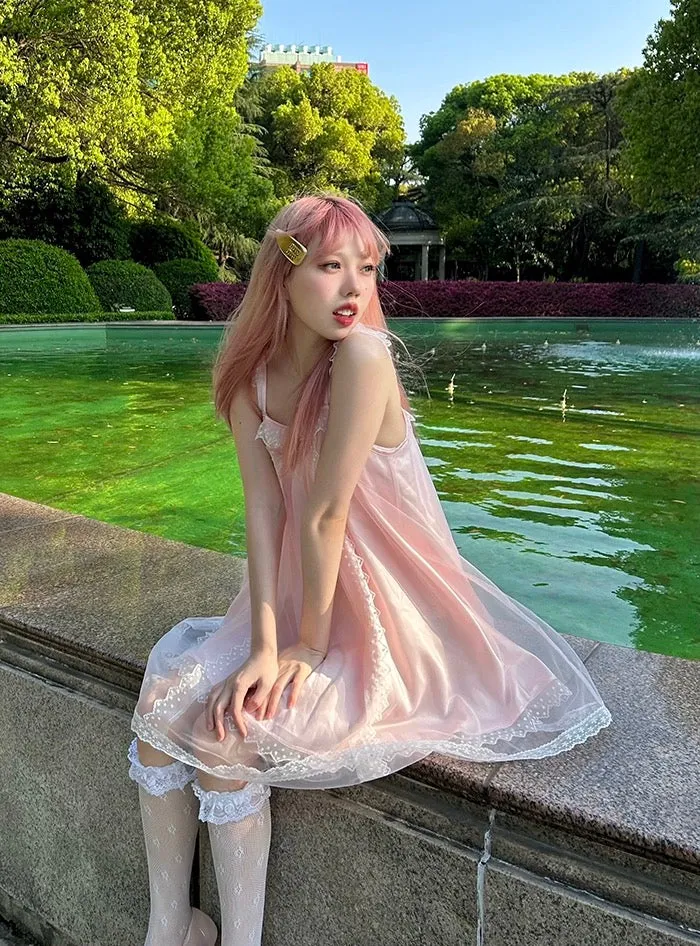 [August Unicron] Fairy tale twirl satin mini dress