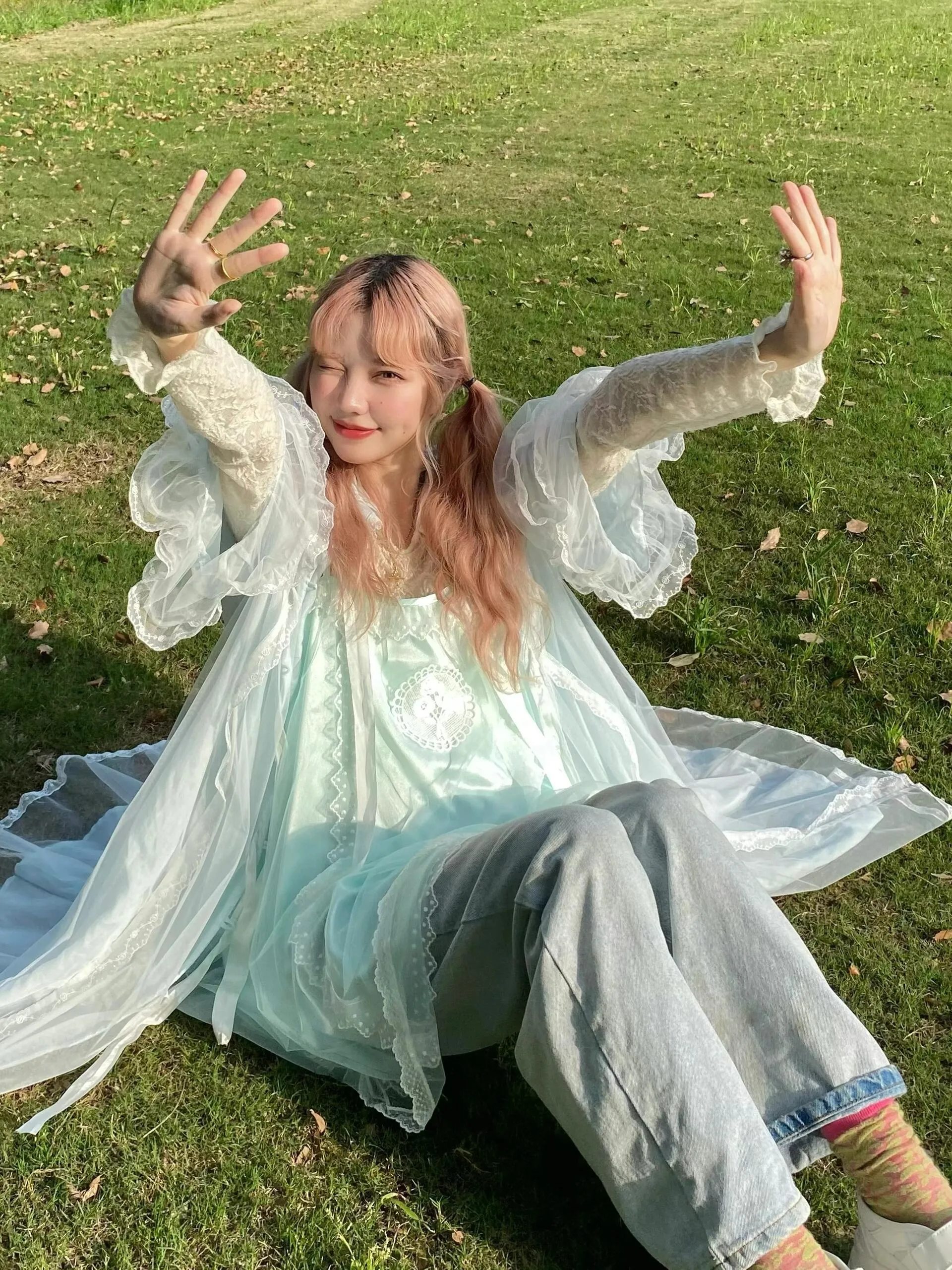 [August Unicron] Fairy tale twirl satin mini dress