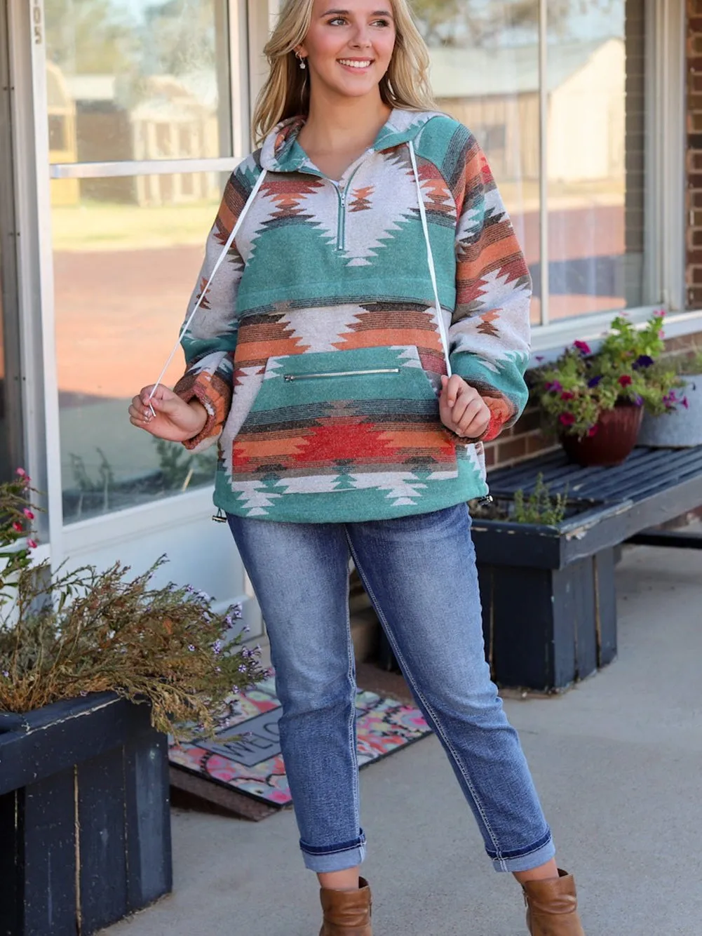 Bohemian Print Pullover Hoodie