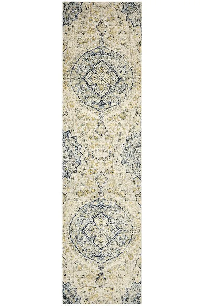 Boho Vintage Jenna Sky Blue Runner