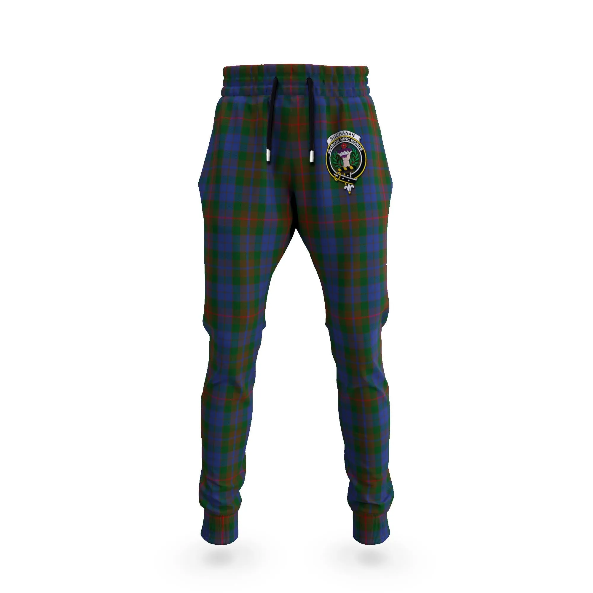 Buchanan Hunting Tartan Joggers Pants with Family Crest