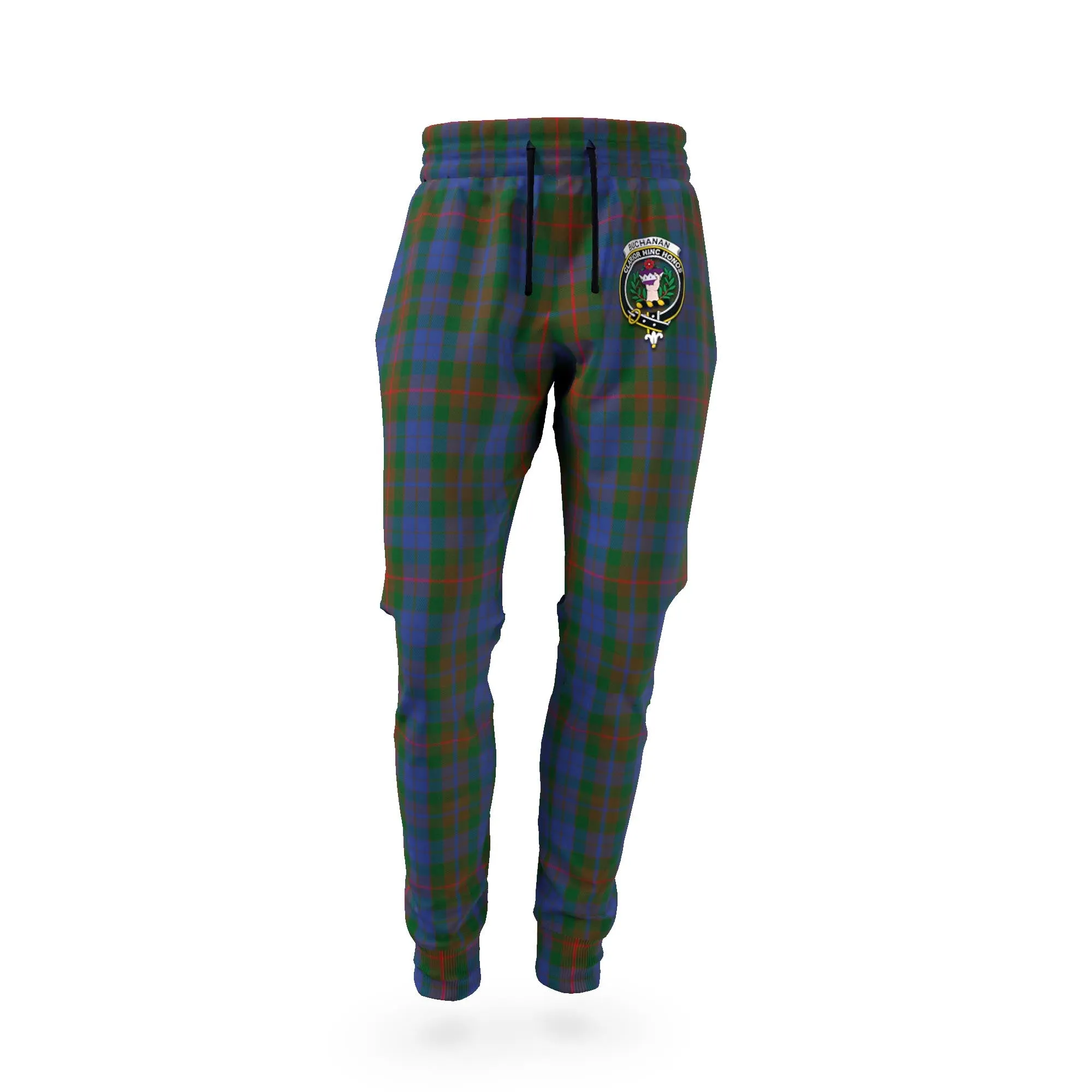 Buchanan Hunting Tartan Joggers Pants with Family Crest