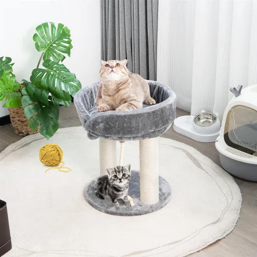 Cat Climbing Tree with Plush Perchs and Scratching Post-Gray