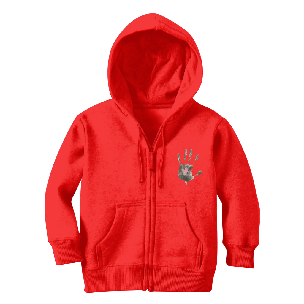 CAUGHT RED HANDED Classic Kids Zip Hoodie