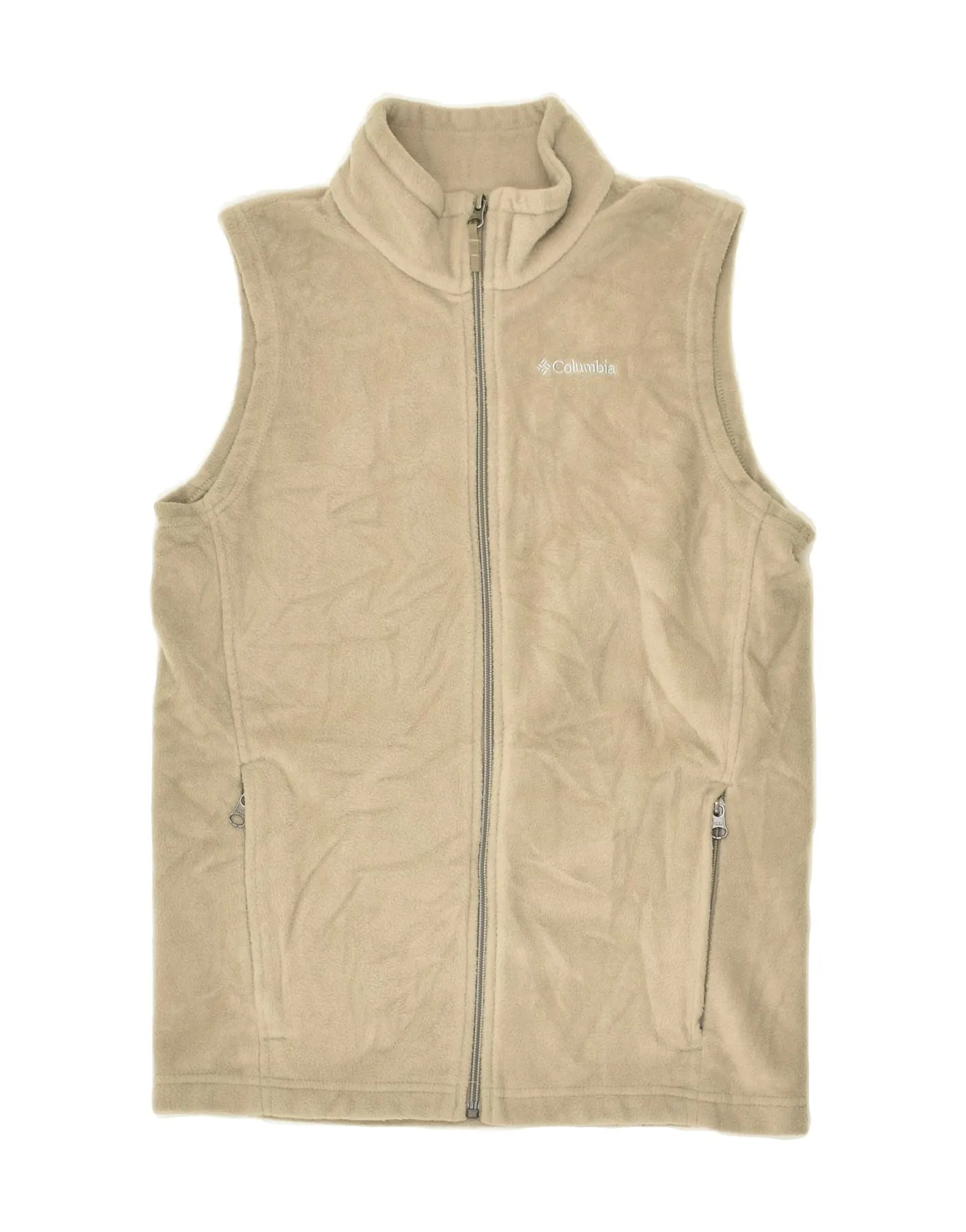 COLUMBIA Womens Fleece Gilet UK 14 Large Grey Polyester