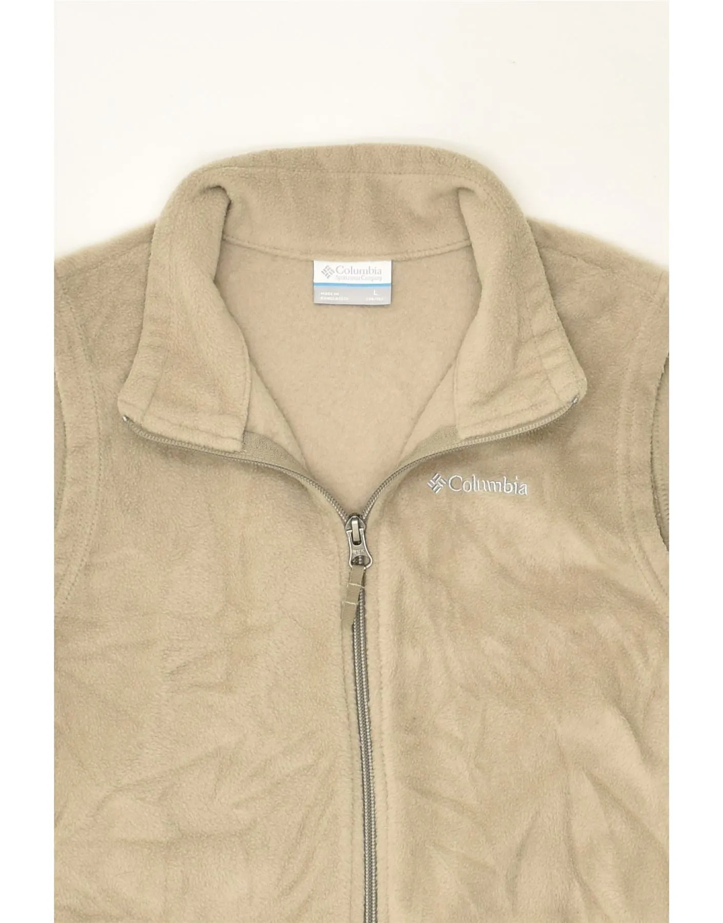 COLUMBIA Womens Fleece Gilet UK 14 Large Grey Polyester