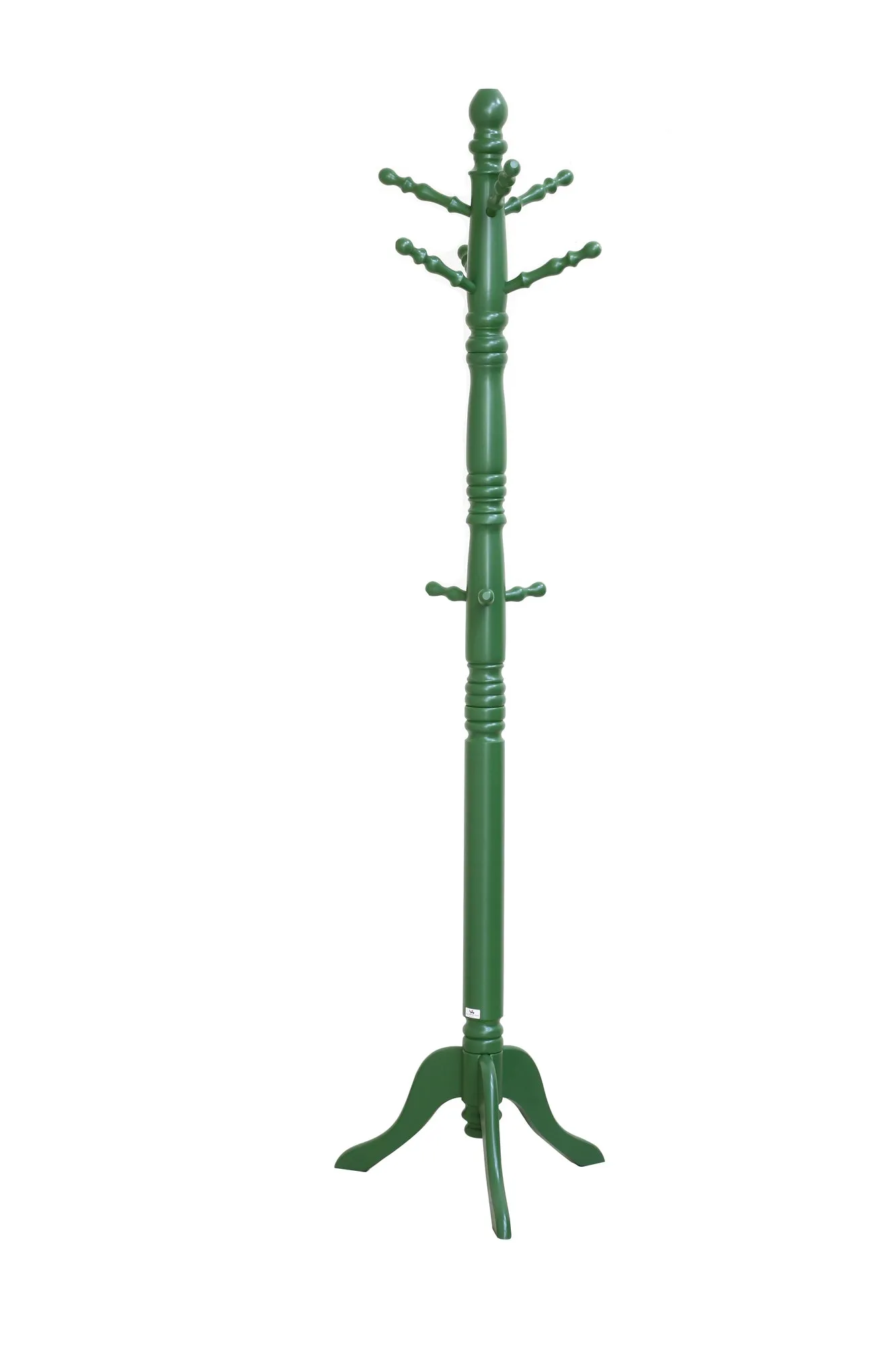 Easy Coat Hanger 188 SERIES Standing,Free standing : Entryway Coat Rack, wooden Coat Hat Rack Tree Stand Hanger Organizer for Jacket, Purse, Scarf Rack, Umbrella and long dress (Green)