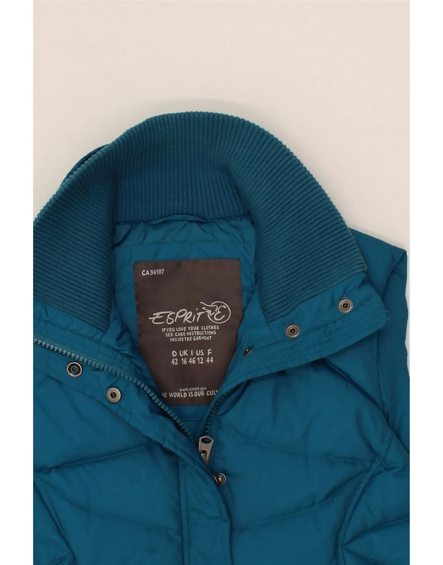 ESPRIT Womens Padded Gilet UK 16 Large Blue Polyester