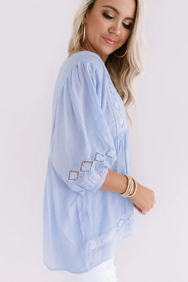 Exciting Sights Babydoll Top In Periwinkle