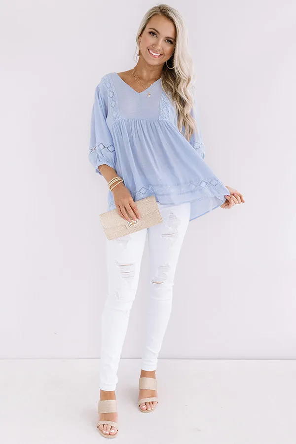 Exciting Sights Babydoll Top In Periwinkle