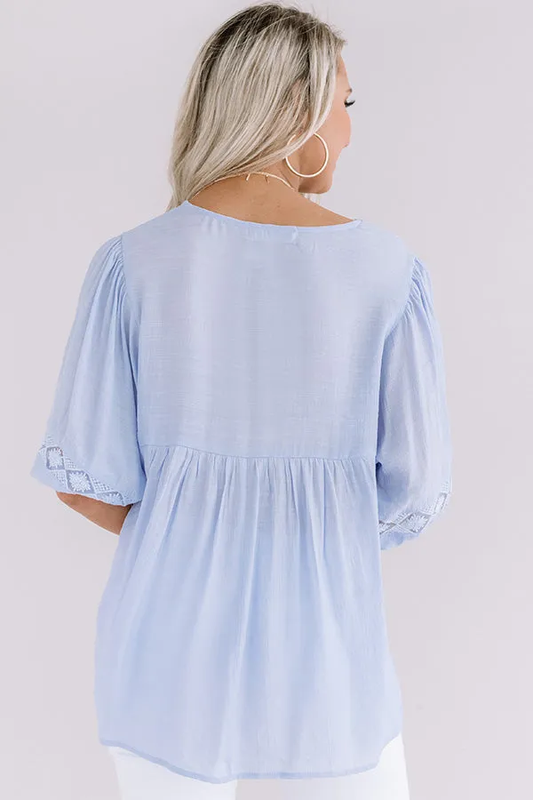 Exciting Sights Babydoll Top In Periwinkle