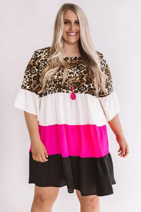 Frills and Thrills Babydoll Dress in Leopard Curves