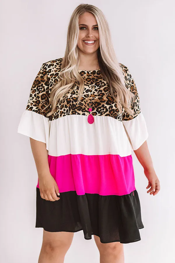 Frills and Thrills Babydoll Dress in Leopard Curves