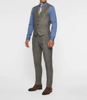 Gilet de costume en tweed marron XSABLE