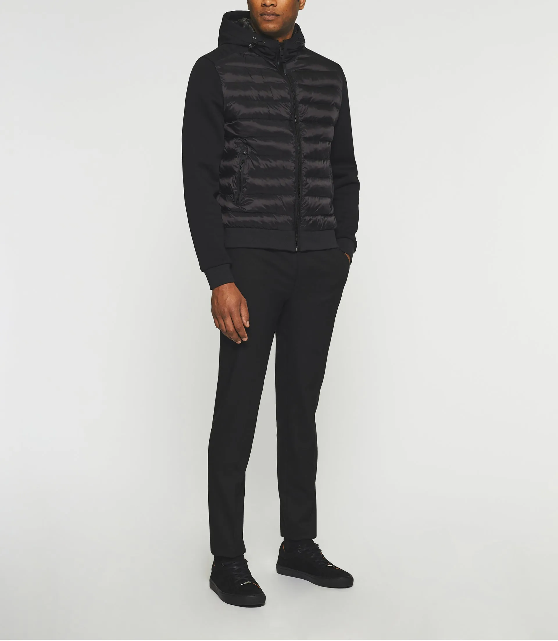 Gilet zippé à capuche uni noir SWBENT