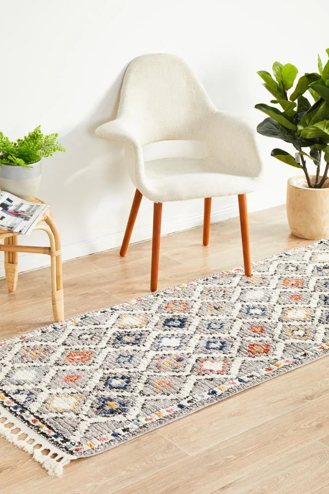 Grey Plush Moroccan Rug Runner Rug