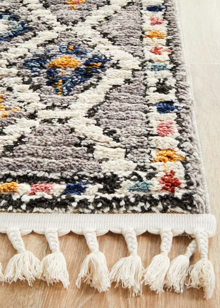 Grey Plush Moroccan Rug Runner Rug