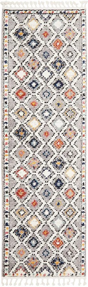 Grey Plush Moroccan Rug Runner Rug