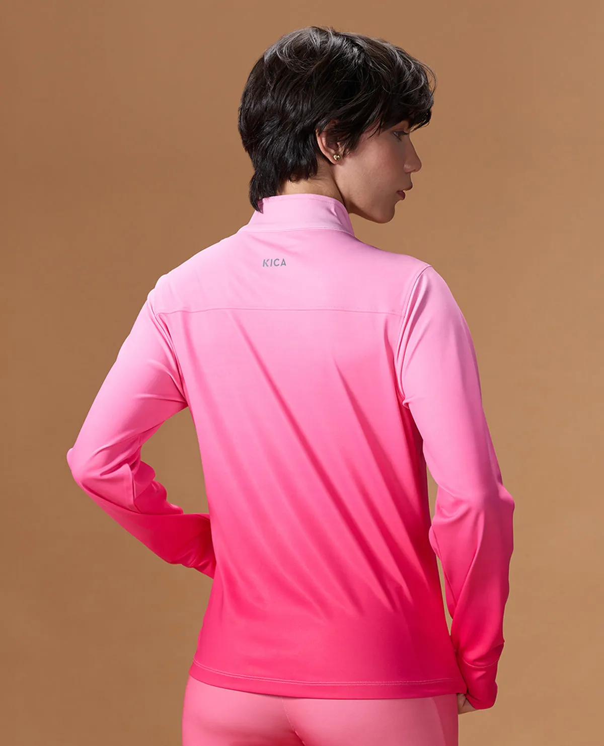 Gym Training Jacket in Second SKN Fabric Pink Ombre