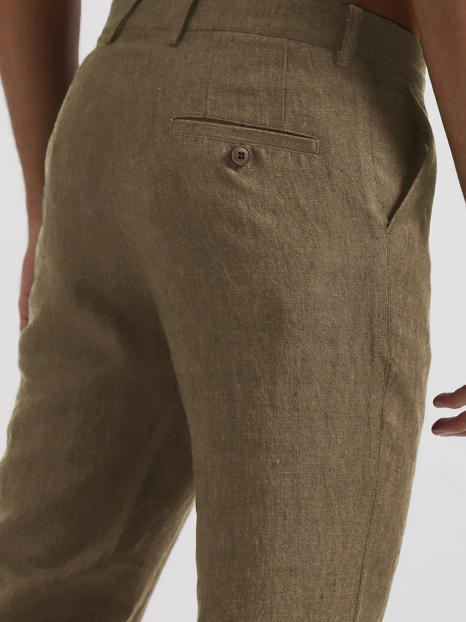 Ian Pure Linen Trousers - Light Hazelnut Brown