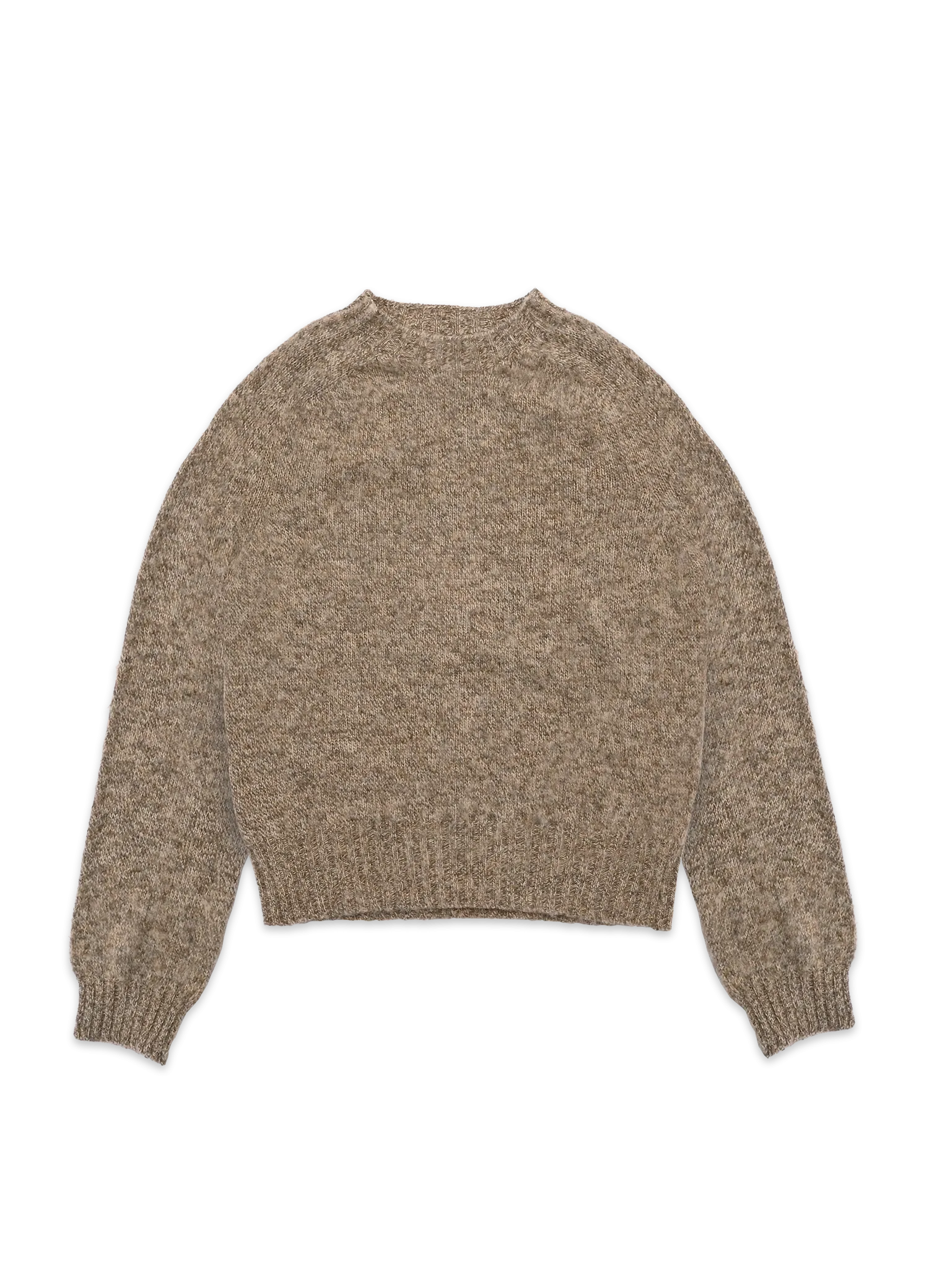Jets Lambswool Crewneck  - Light Brown Marl
