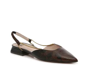 Louise Et Cie CAPELLA Chain Jewelry Detail Pointed-Toe Ankle Strap Mules DARK BREW MULTI