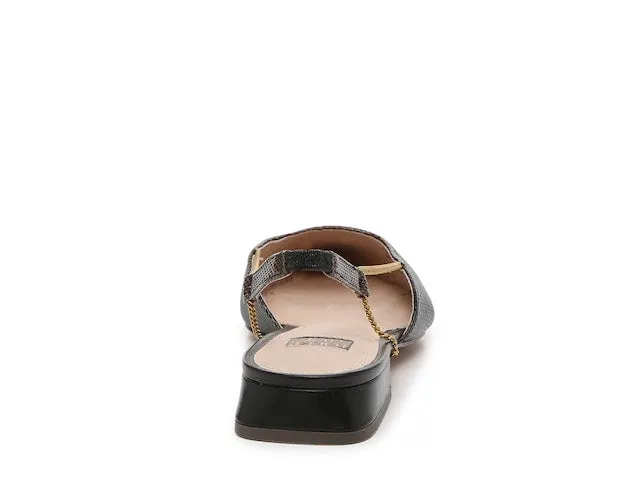 Louise Et Cie CAPELLA Chain Jewelry Detail Pointed-Toe Ankle Strap Mules DARK BREW MULTI