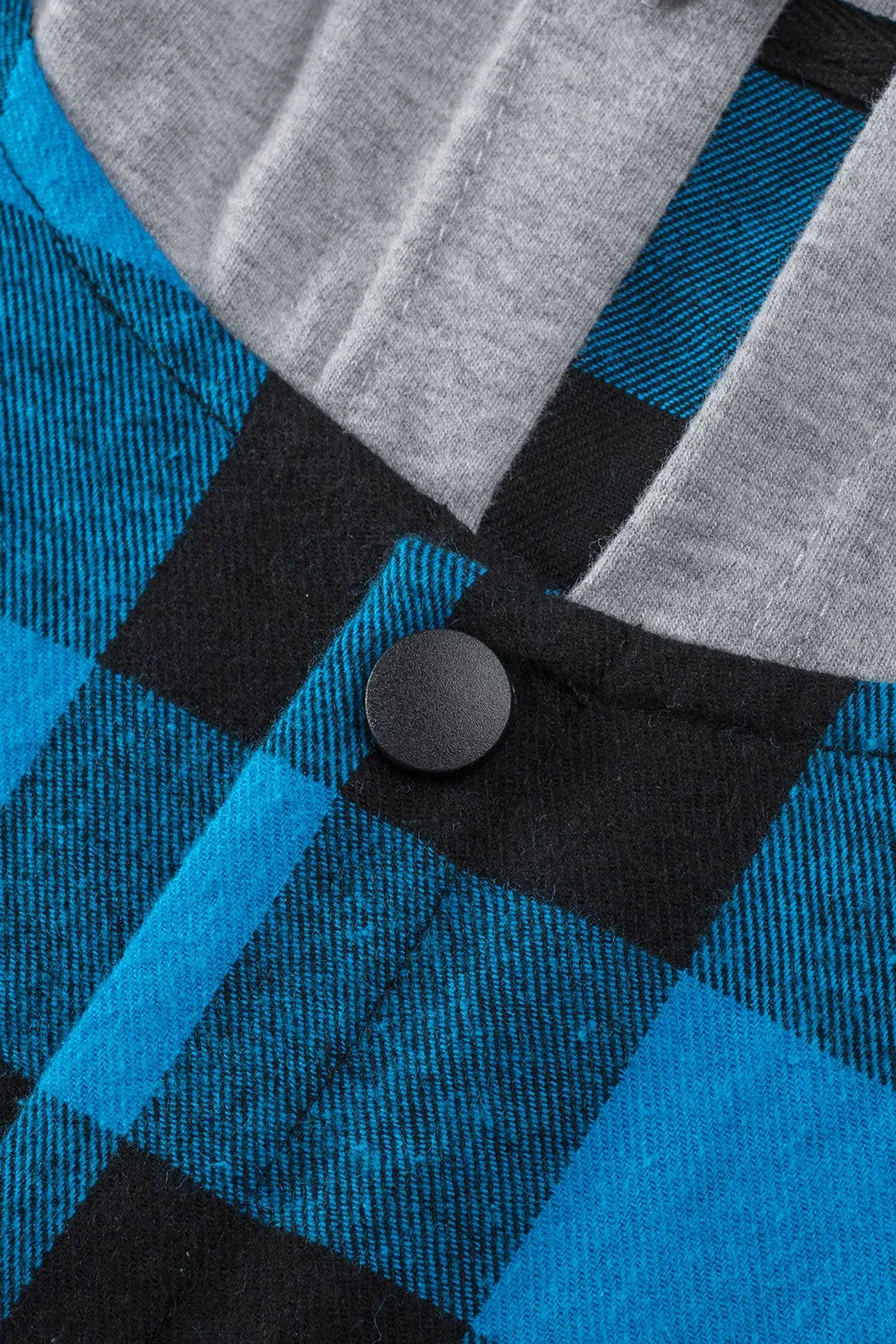 Mens Plaid Printed Drawstring Hooded Shacket