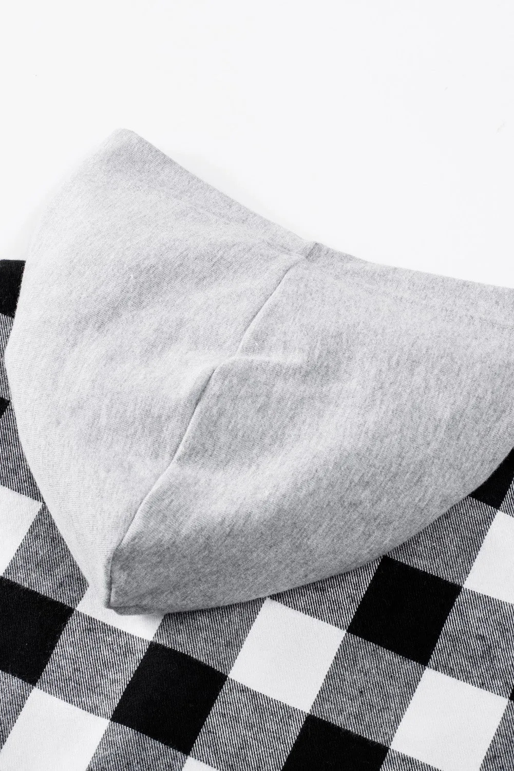 Mens Plaid Printed Drawstring Hooded Shacket