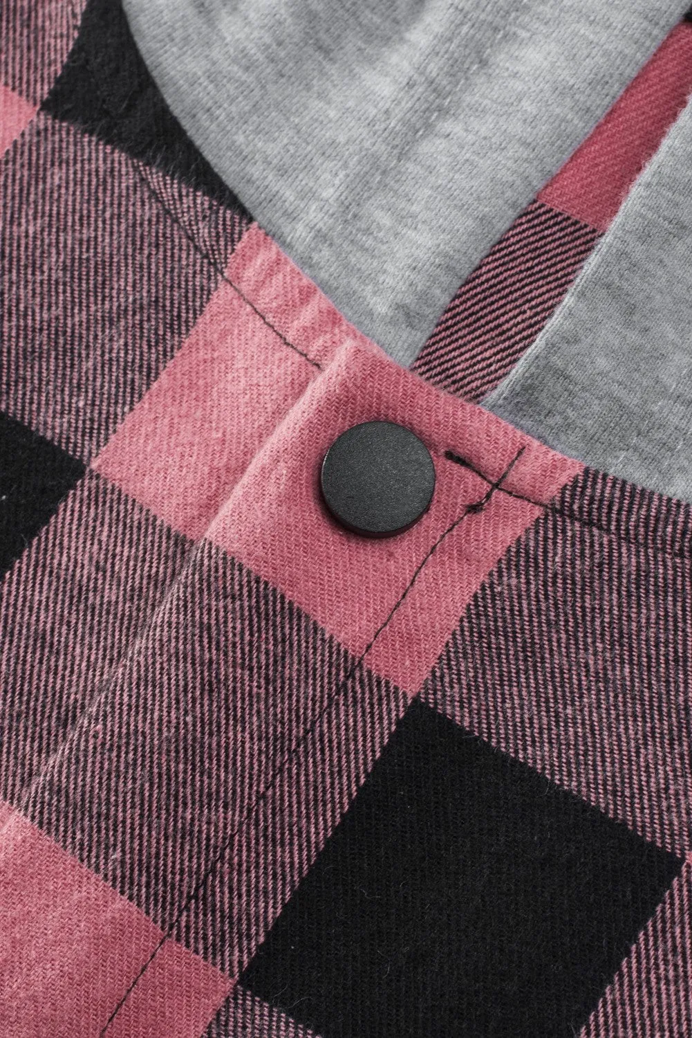 Mens Plaid Printed Drawstring Hooded Shacket