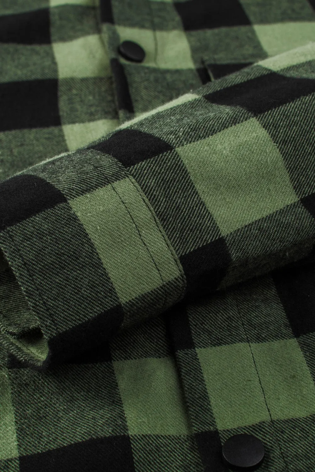 Mens Plaid Printed Drawstring Hooded Shacket