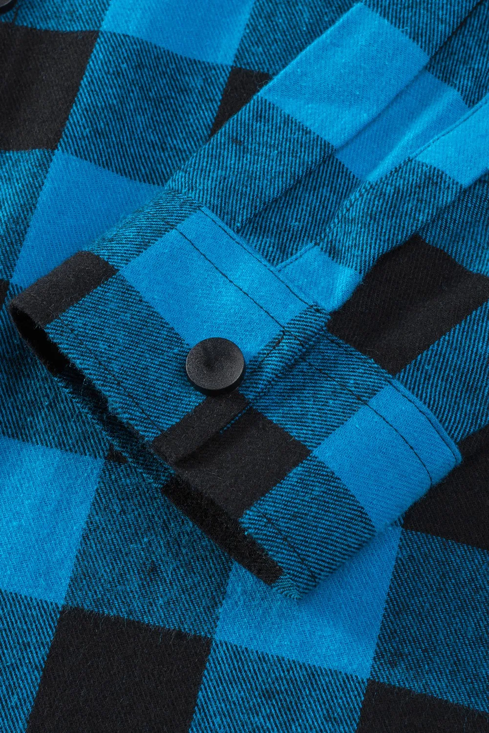 Mens Plaid Printed Drawstring Hooded Shacket
