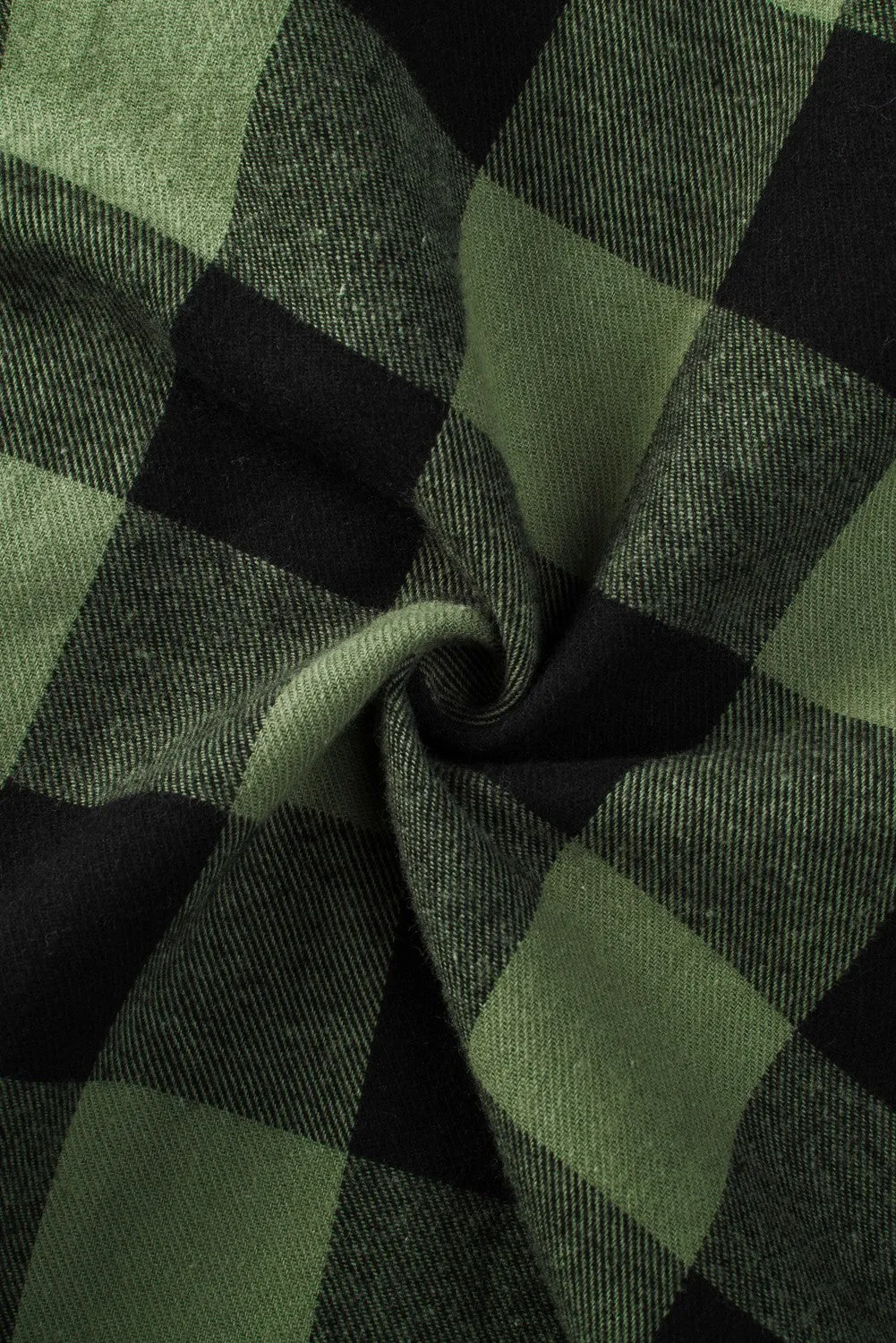 Mens Plaid Printed Drawstring Hooded Shacket
