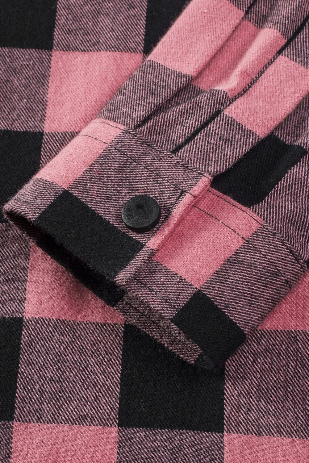 Mens Plaid Printed Drawstring Hooded Shacket