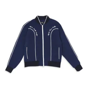 NWT AMIRI Navy Blue Sheen White Piped Track Jacket Size 52 $1290