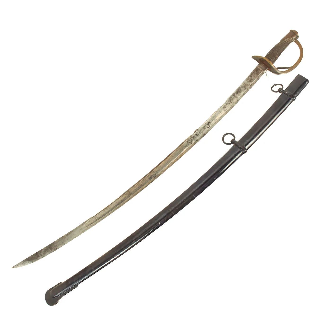 Original U.S Civil War M-1840 "Wrist Breaker" Heavy Cavalry Saber with Scabbard by Ames of Cabotville, Massachusetts