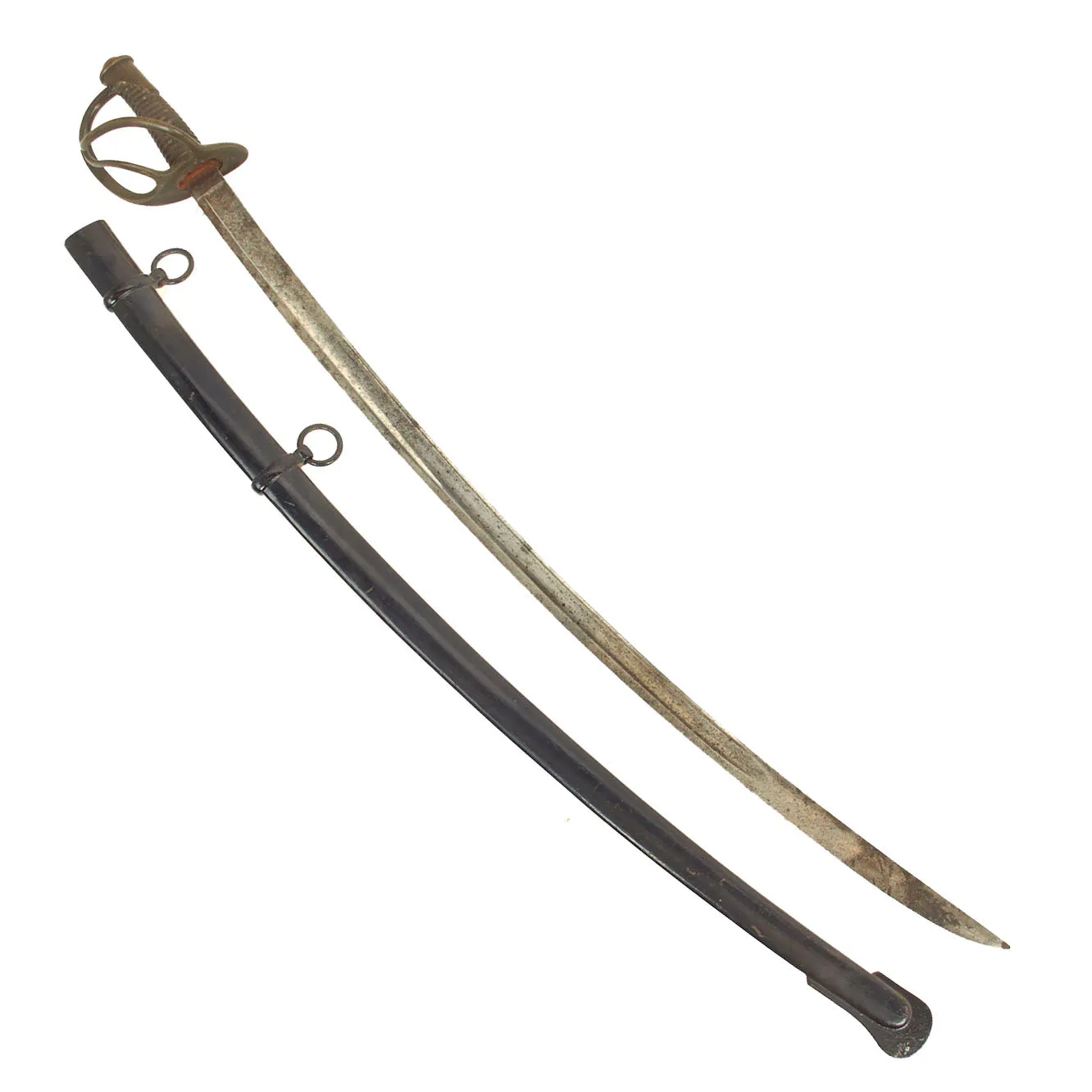 Original U.S Civil War M-1840 "Wrist Breaker" Heavy Cavalry Saber with Scabbard by Ames of Cabotville, Massachusetts