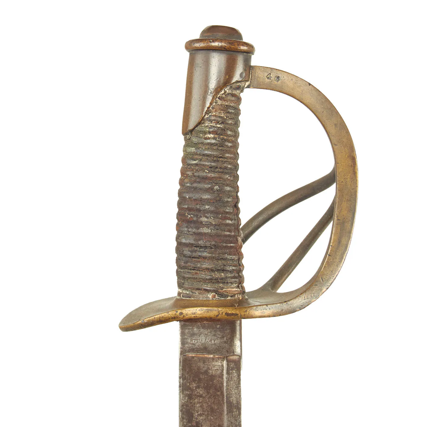 Original U.S Civil War M-1840 "Wrist Breaker" Heavy Cavalry Saber with Scabbard by Ames of Cabotville, Massachusetts
