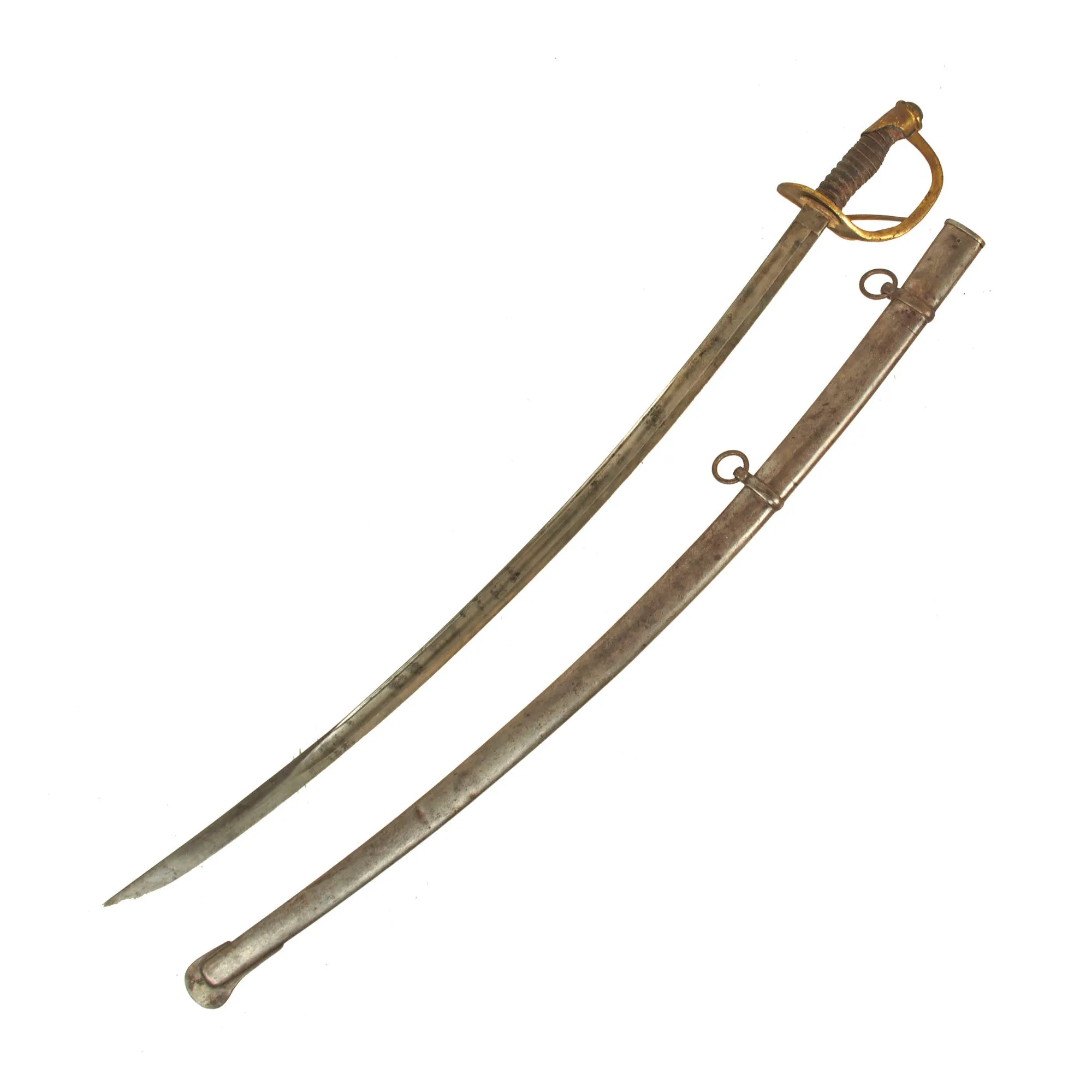 Original U.S Civil War M-1840 "Wrist Breaker" Heavy Cavalry Saber with Scabbard - Imported German Blade by J. E. Bleckmann (Solingen)
