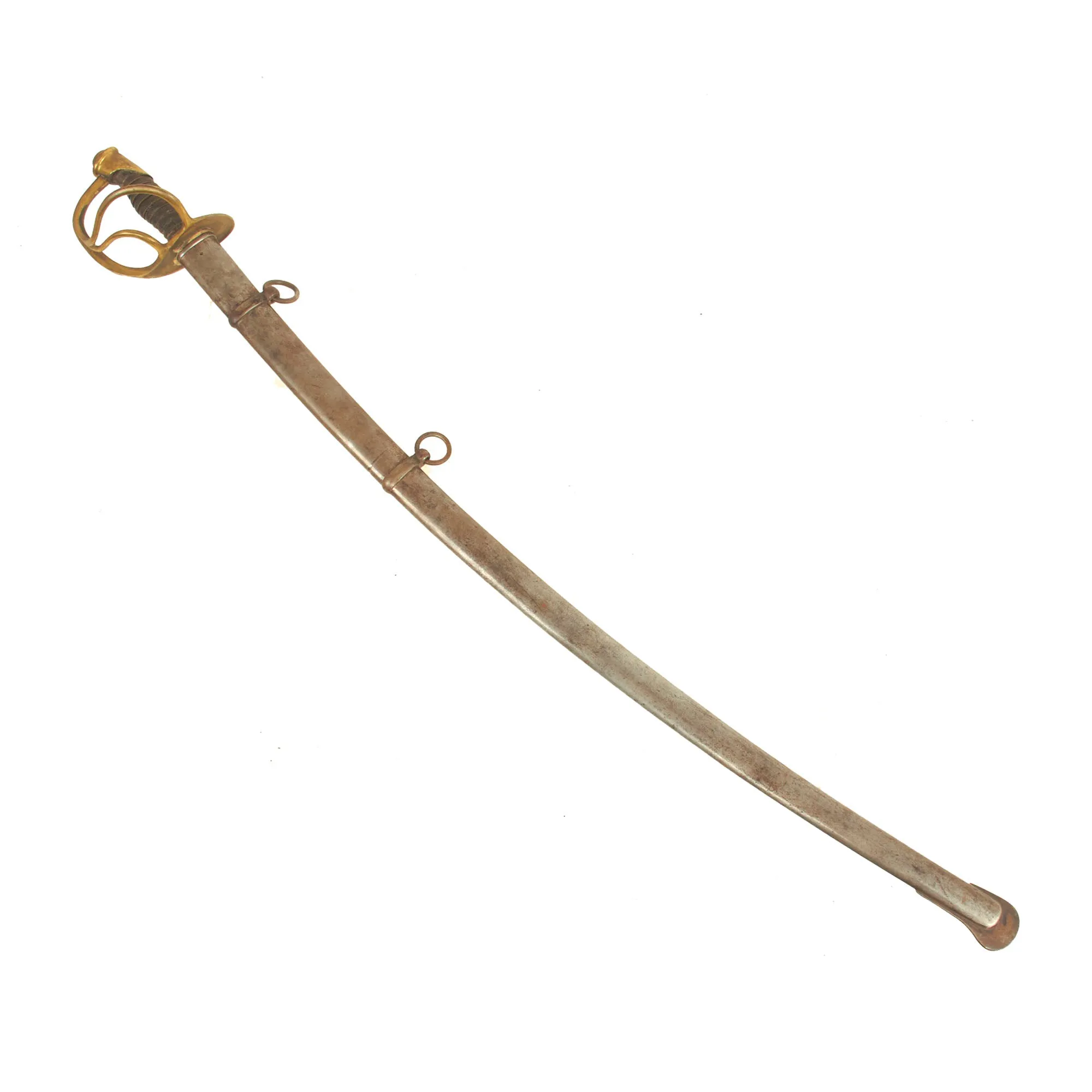 Original U.S Civil War M-1840 "Wrist Breaker" Heavy Cavalry Saber with Scabbard - Imported German Blade by J. E. Bleckmann (Solingen)