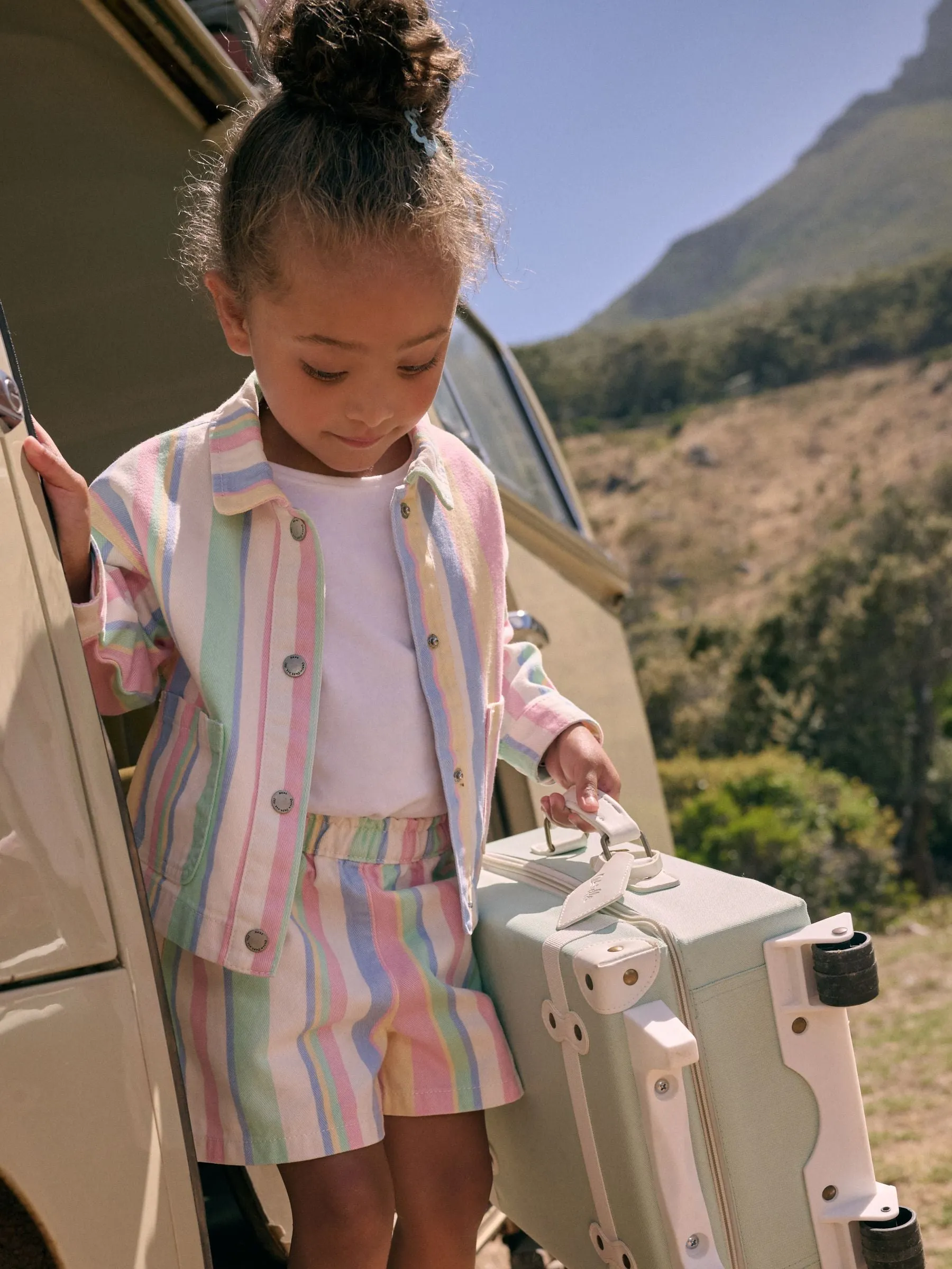 Rainbow 100% Cotton Printed Shacket and Shorts Set (3mths-7yrs)