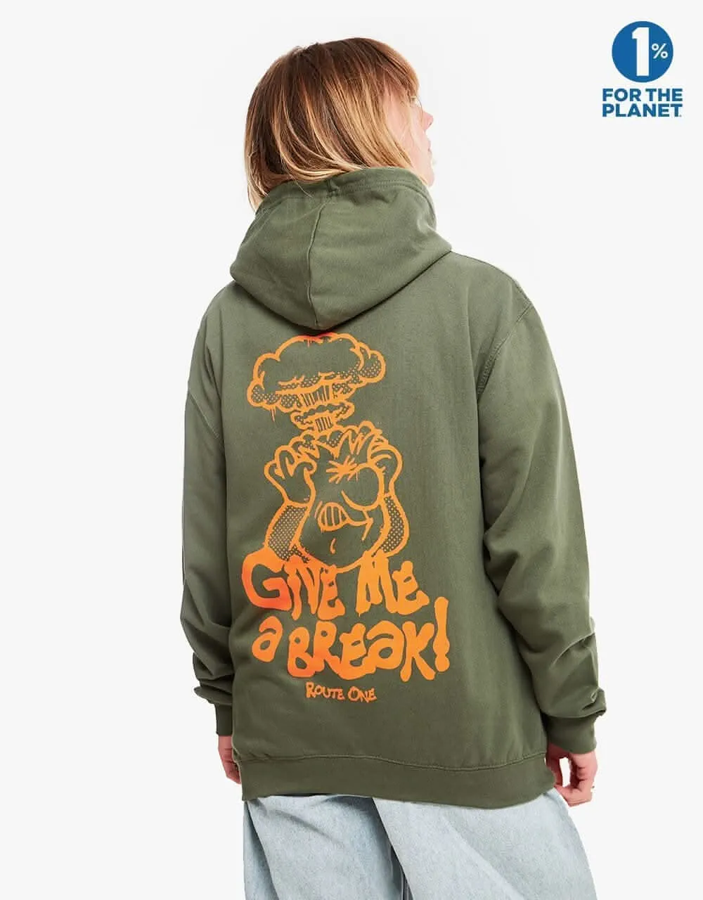 Route One Give Me A Break Pullover Hoodie - Earthy Green