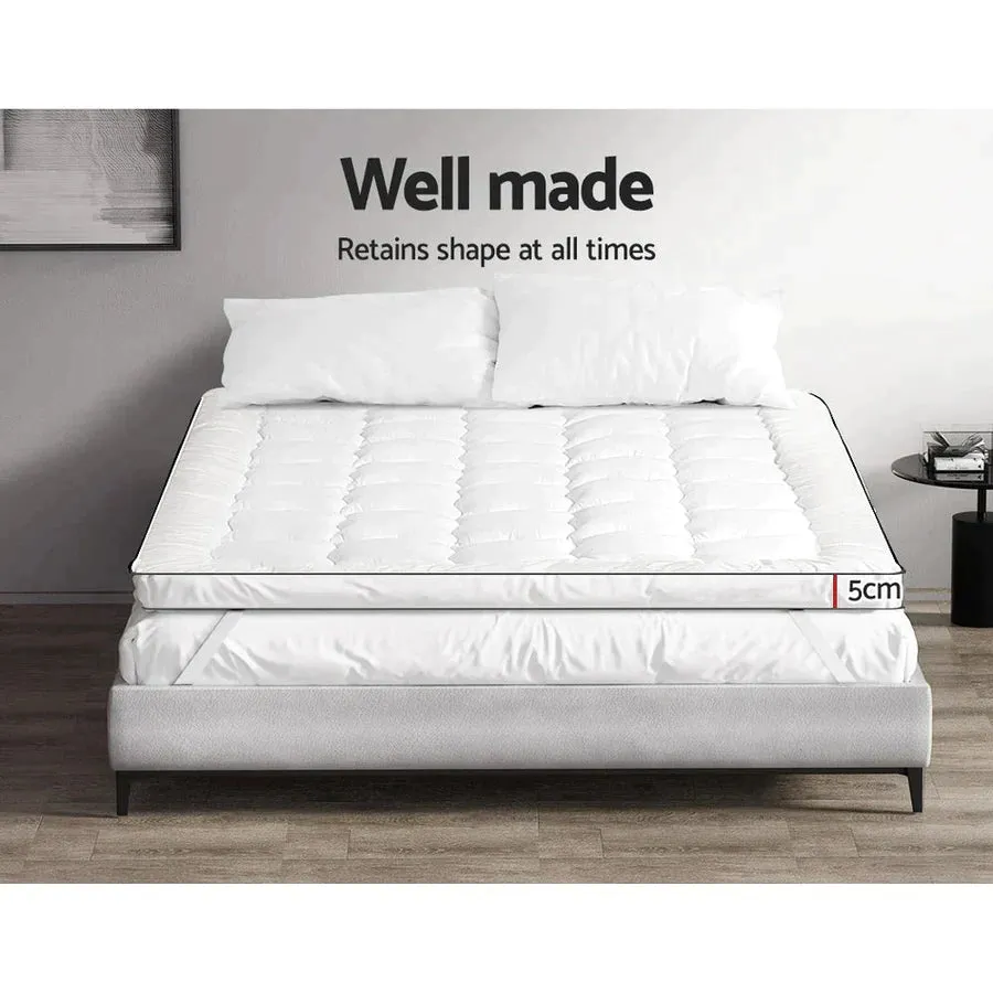 Single Premium Package | Coogee Bed Frame Cuddly White Bouclé, Algarve Euro Top Pocket Spring Mattress (Medium Firm) & Pillowtop Mattress Topper