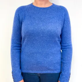 Tanzanite Blue Cashmere Crew Neck Jumper Large